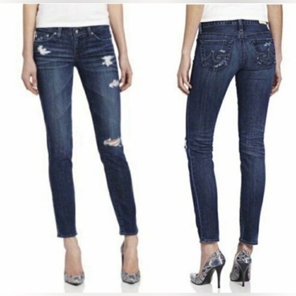 AG The Stilt Cigarette Leg Jeans Destroy
